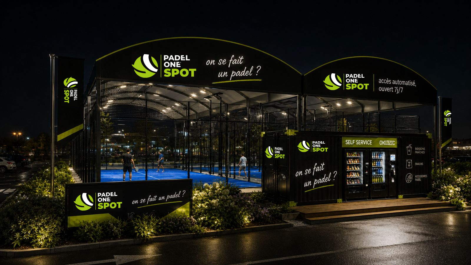 Padel One Spot de nuit avec accès autonome et self-service