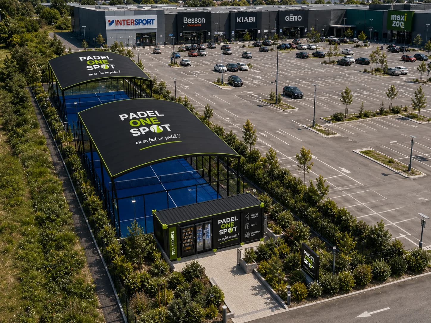 Implantation en longueur sur une zone commerciale